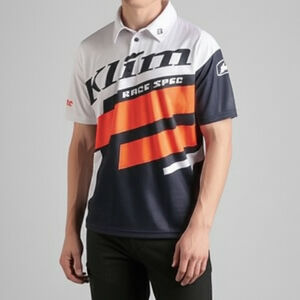Klim Race Spec Motorsport Polo Shirt M White Black Orange Race Spec